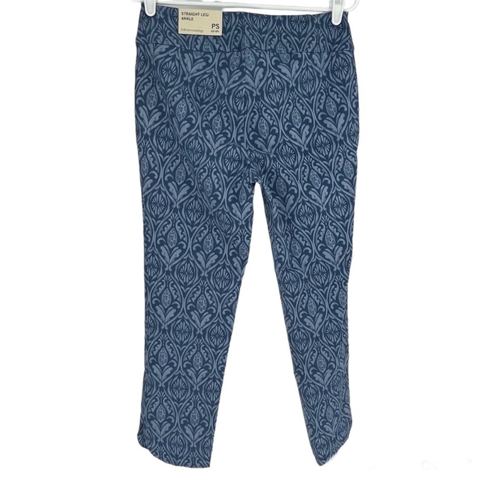 SOFT SURROUNDINGS NWT TESORI PRINT BLUE STRAIGHT LEG ANKLE PANTS SMALL PETITE - Picture 2 of 12